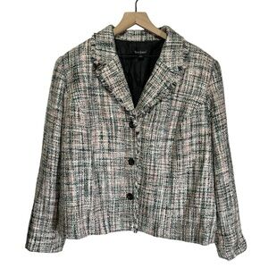 Tara Jones Fringe Tweed Boucle Blazer Fully Lined Office Career Women’s Size 20